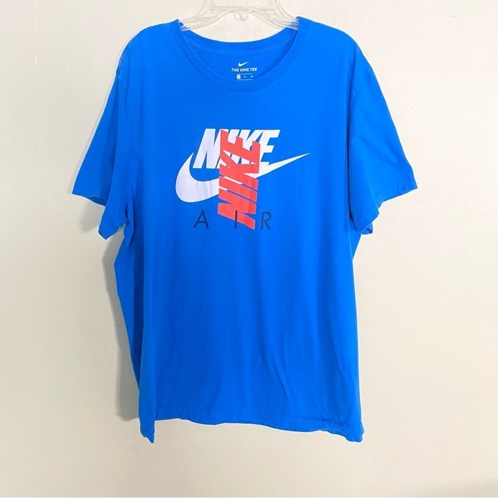 Nike Air Blue Tee with Graphic Nike Check Logo Size XL